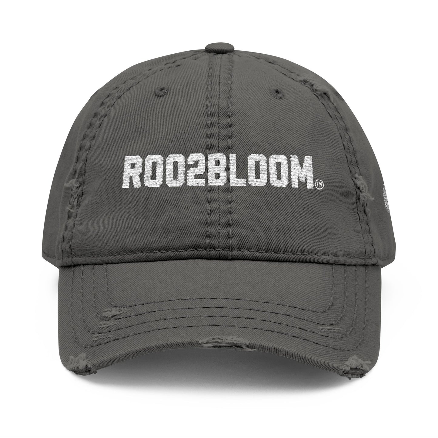 ROO2BLOOM Embroidered Distressed Hat