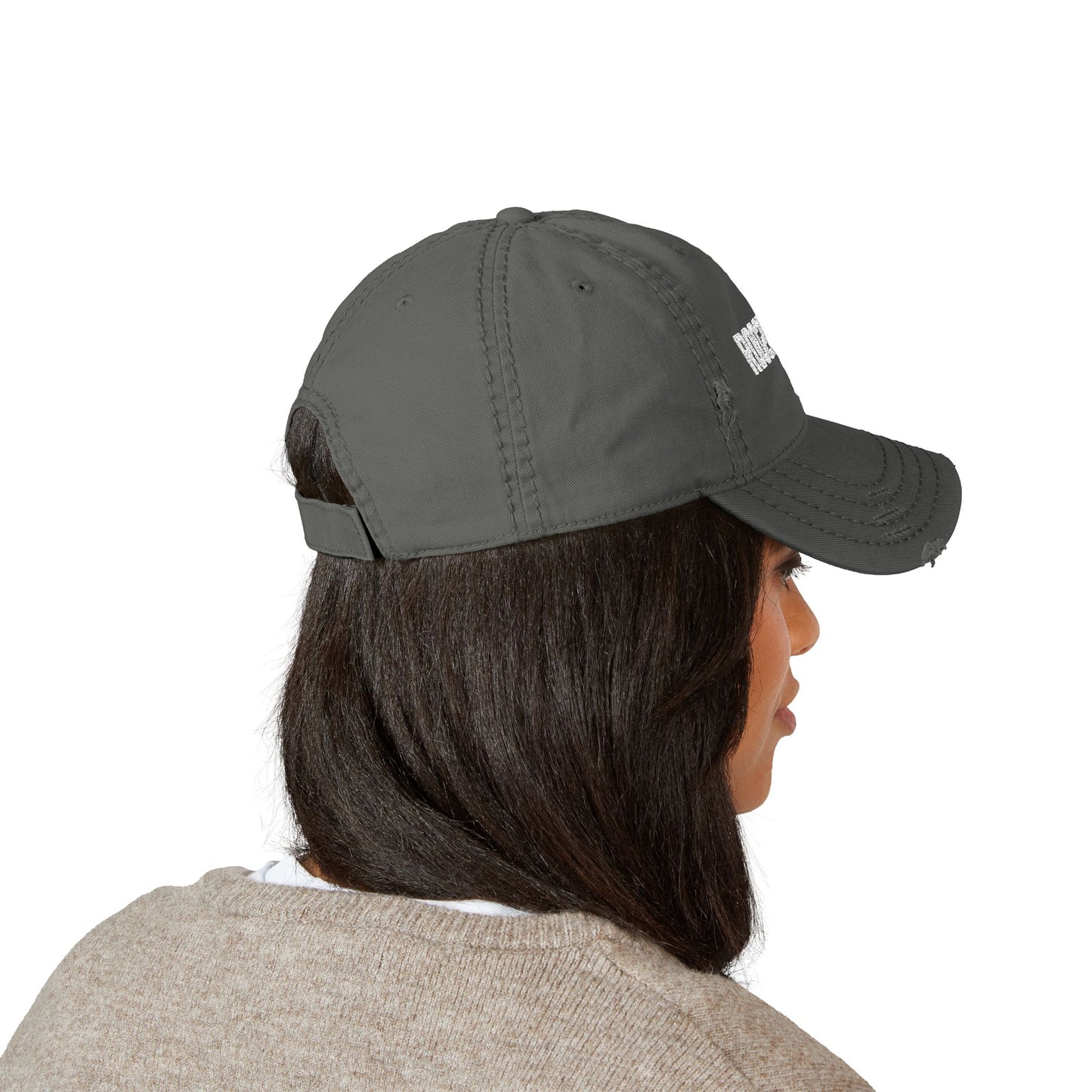 ROO2BLOOM Embroidered Distressed Hat