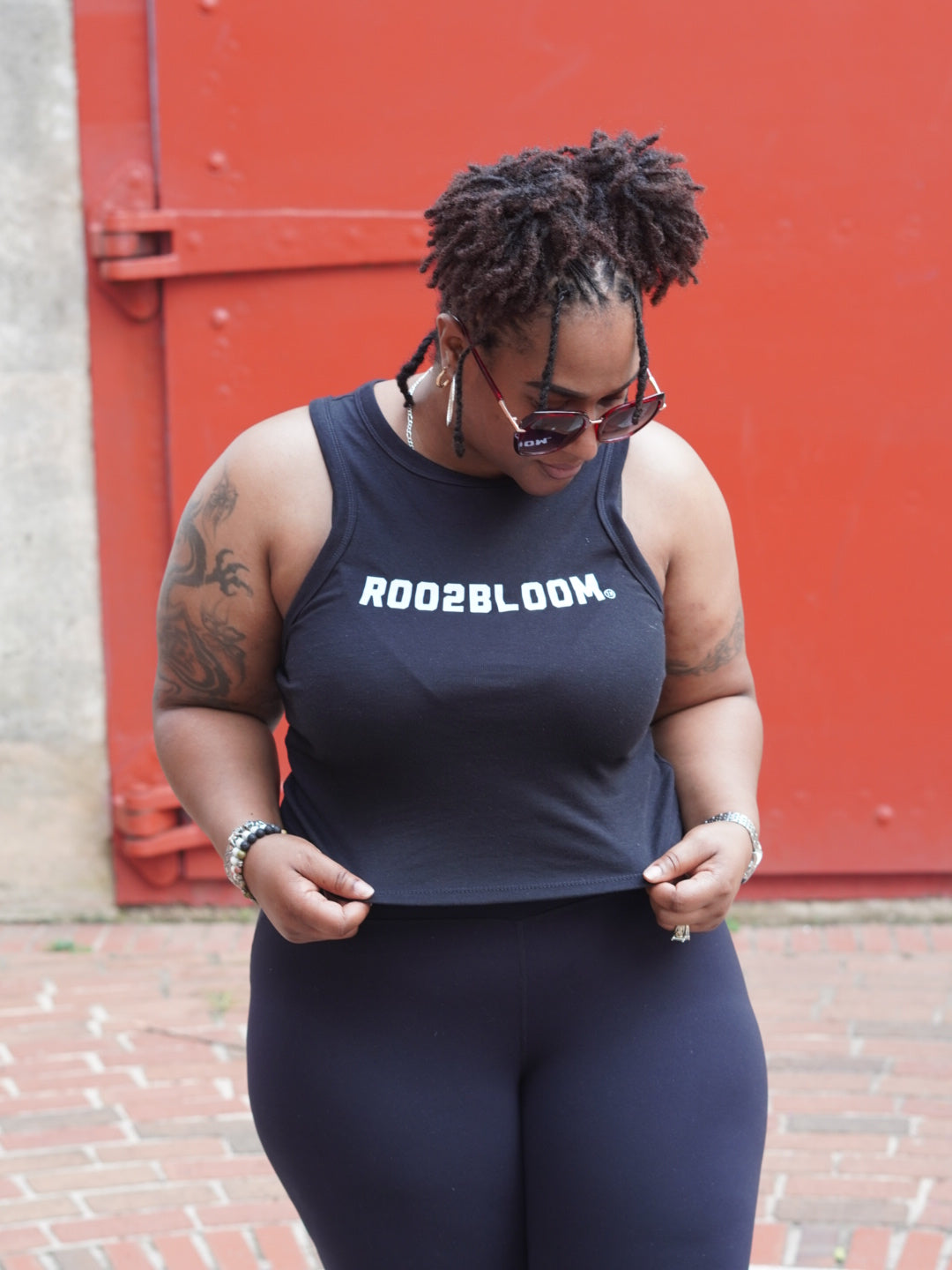 Empowering Women's Micro Rib Racer Tank Top - Road to Bloom Collection