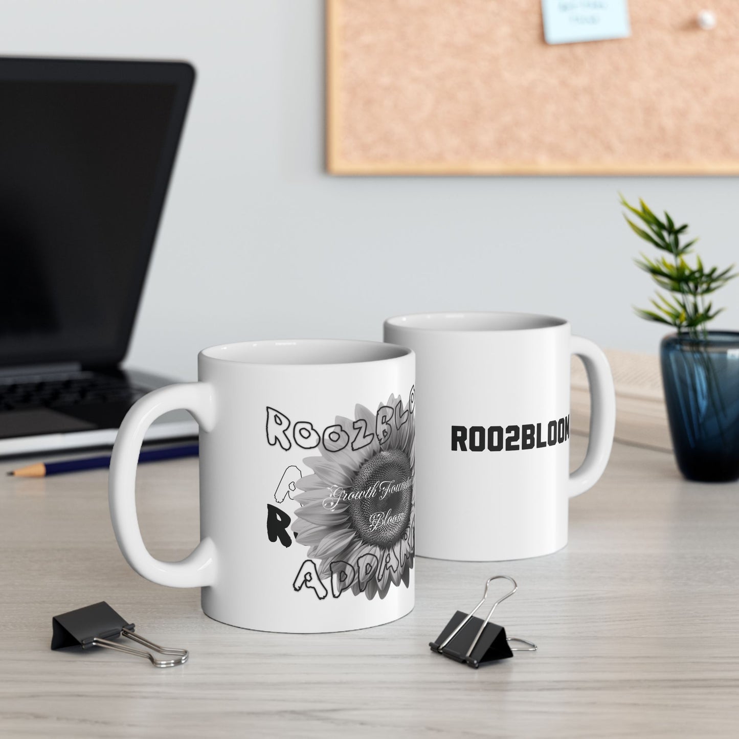 Sunflower of Warmth Ceramic Mug (White)