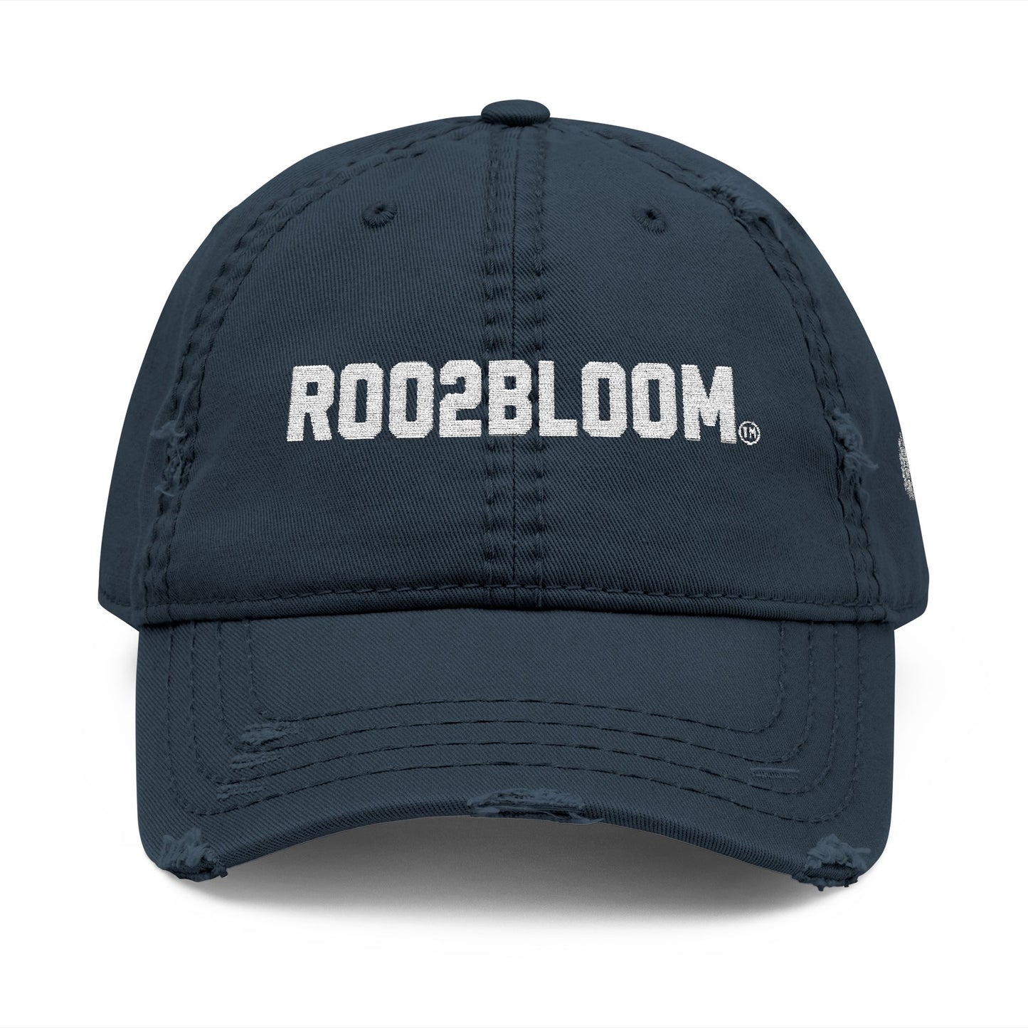 ROO2BLOOM Embroidered Distressed Hat
