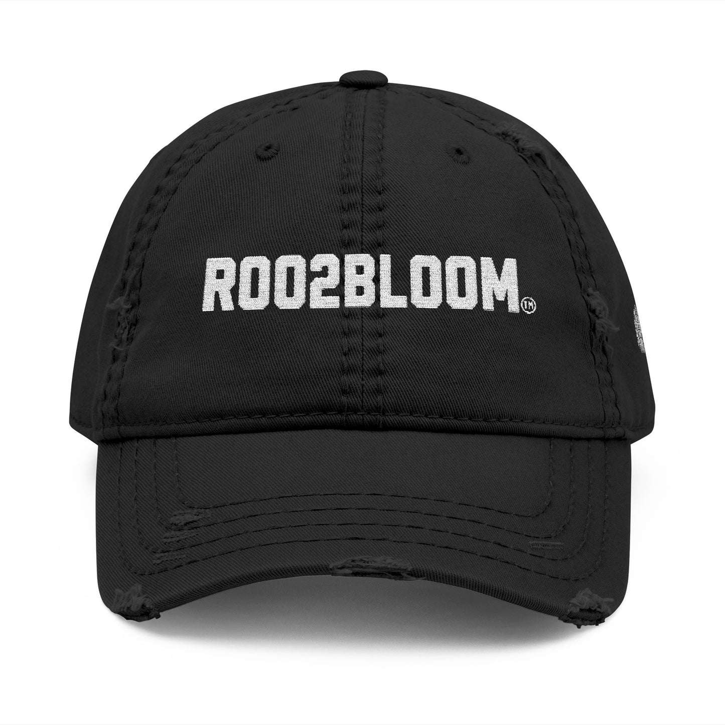 ROO2BLOOM Embroidered Distressed Hat