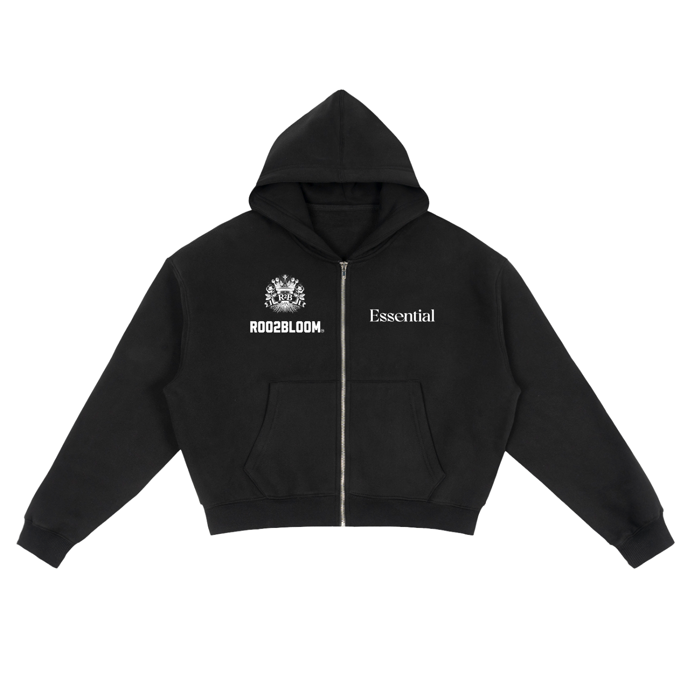 Essential Effortless Growth Fleece Zip-Up Boxy Hoodie