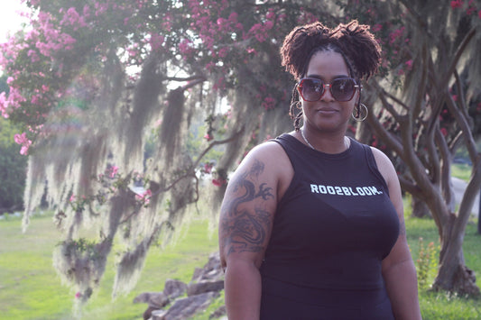 Empowering Women's Micro Rib Racer Tank Top - Road to Bloom Collection